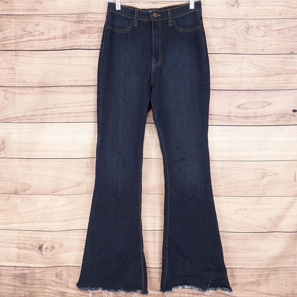 Vibrant M.I.U Flare Jeans 9 W28 Blue Dark‎ Wash Stretch 26x29 Denim